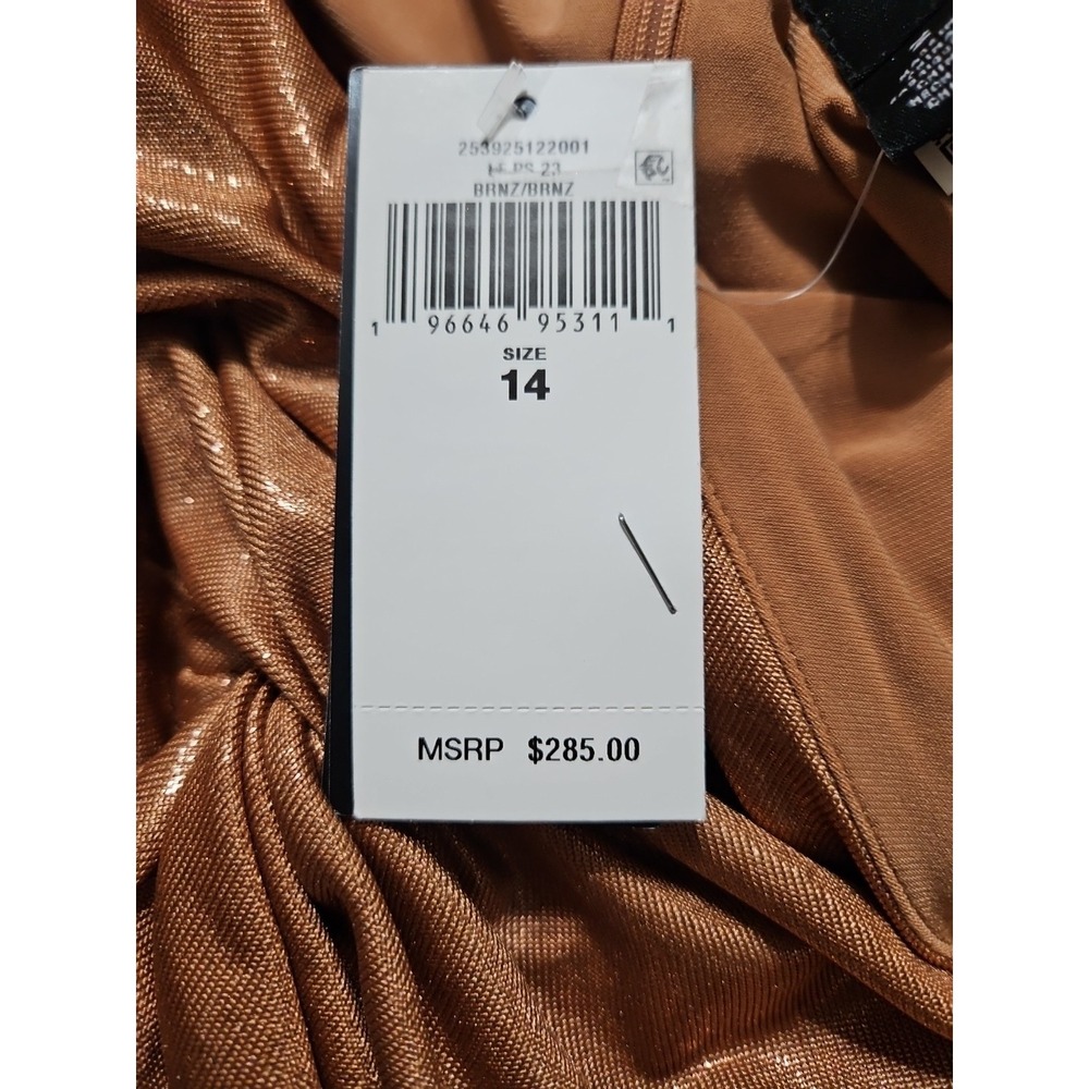 Lauren Ralph Lauren Women's Twisted Front Metallic Long-sleeve Gown Size:14 - Picture 11 of 11